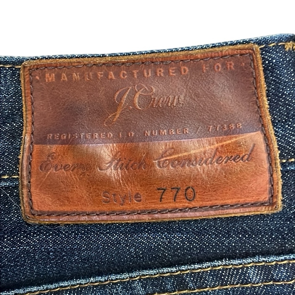 J Crew 770 Straight Jeans 31x30 Fits 32x28 Kaihara Denim Dark Blue Wash Stretch - Picture 8 of 15